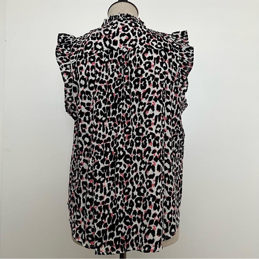 NWT Loft Leopard Print Smocked Shell - Picture 9 of 12